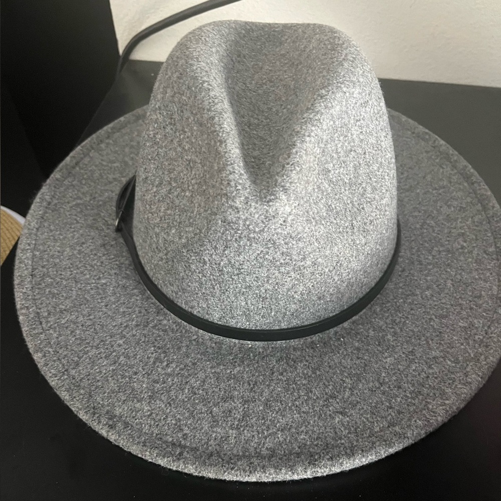 Ana Gray Wide Brim Fedora Hat Fashion gray - Picture 2 of 3